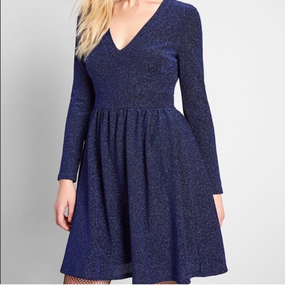 ModCloth All That Glitters V Neck Dress